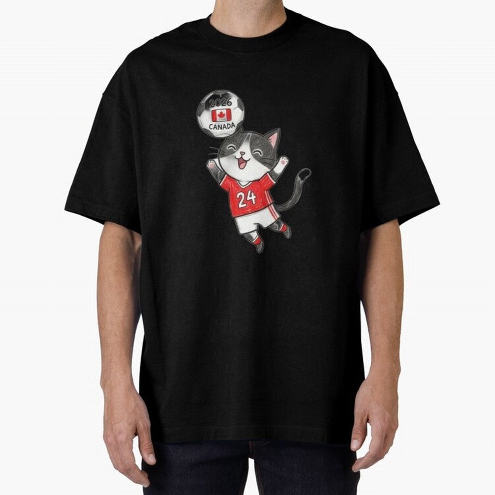 Canada Soccer Cat #24 - 2026 World Cup Celebration Classic T-Shirt Bring Retro Soccer Energy to FIFA World Cup 2026 for Fans of Messi and Cristiano Ronaldo and England, France and Netherlands, Bringing Football History, Final Match Energy, Crowd