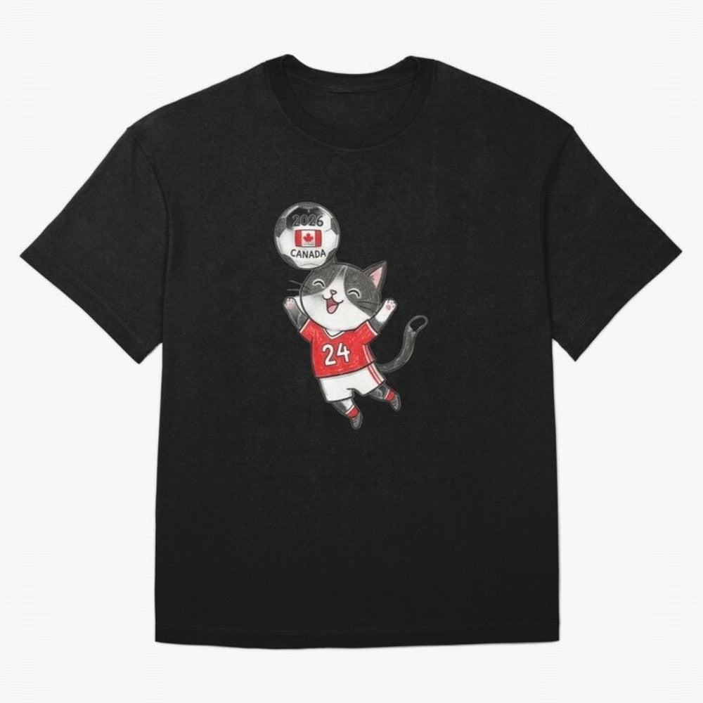 Canada Soccer Cat #24 - 2026 World Cup Celebration Classic T-Shirt Bring Retro Soccer Energy to FIFA World Cup 2026 for Fans of Messi and Cristiano Ronaldo and England, France and Netherlands, Bringing Football History, Final Match Energy, Crowd