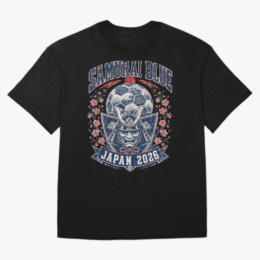 Samurai Blue Japan 2026 World Cup Soccer T-Shirt Classic T-Shirt Support the Legends of FIFA World Cup 2026 Group Stage Spirit, Inspired by France, CR7 and Messi, Champion Mindset, Group Stage Buzz, Knockout Tension and Passionate Fan Culture;