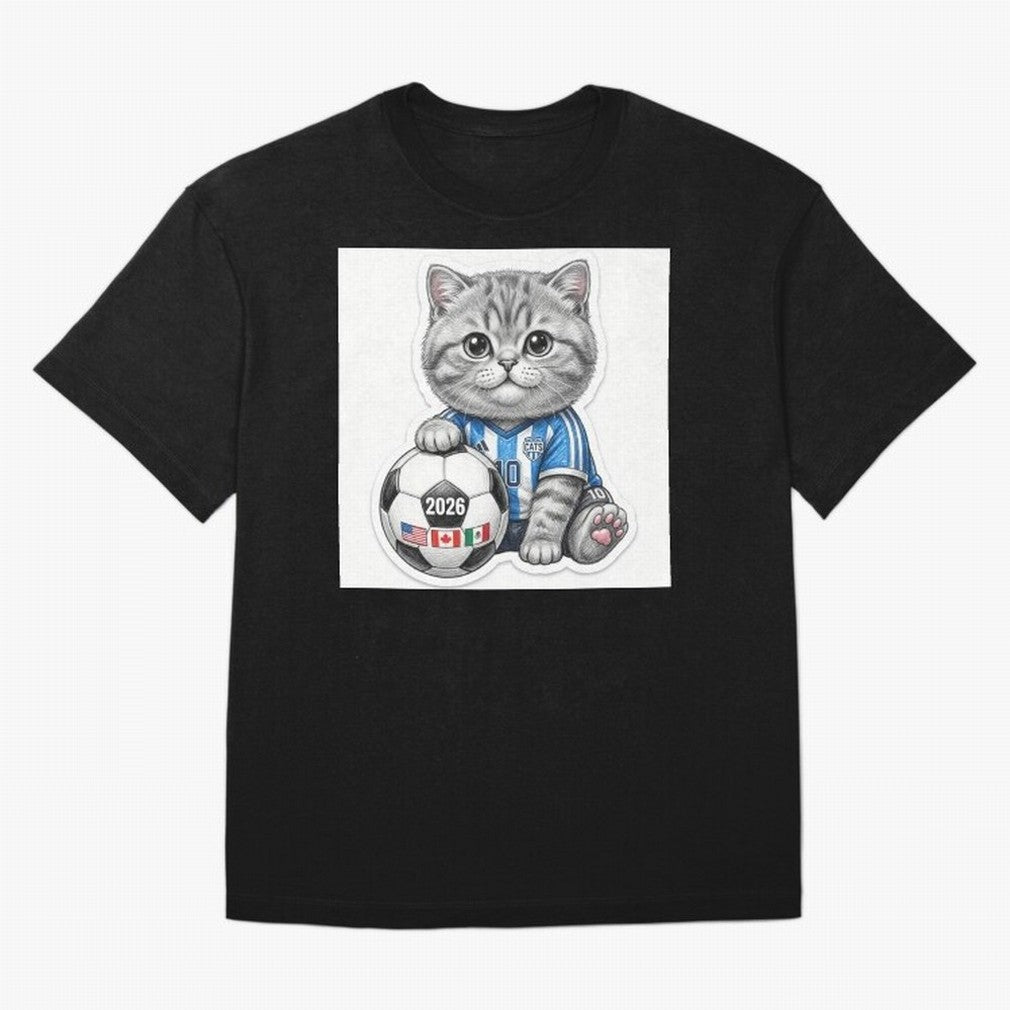 Cute Soccer Kitten #10 - FIFA 2026 World Cup Fan Art Classic T-Shirt Join Supporters Worldwide for the FIFA World Cup 2026 Journey through Haaland and Mbappe Highlights, Brazil, Portugal and Argentina Pride, Football Festival Excitement, Trophy