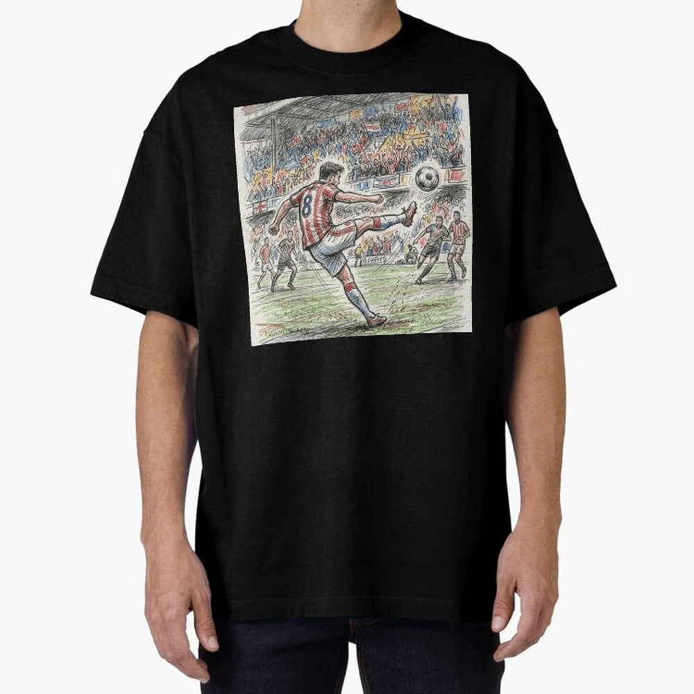 The Decisive Goal - Player #8 Stadium Action Illustration Classic T-Shirt Carry the Dream of Match Day Hype around FIFA World Cup 2026 Group Stage, Neymar, Germany, Football Festival Excitement, Trophy Ambitions, Country Rivalries and Star Player