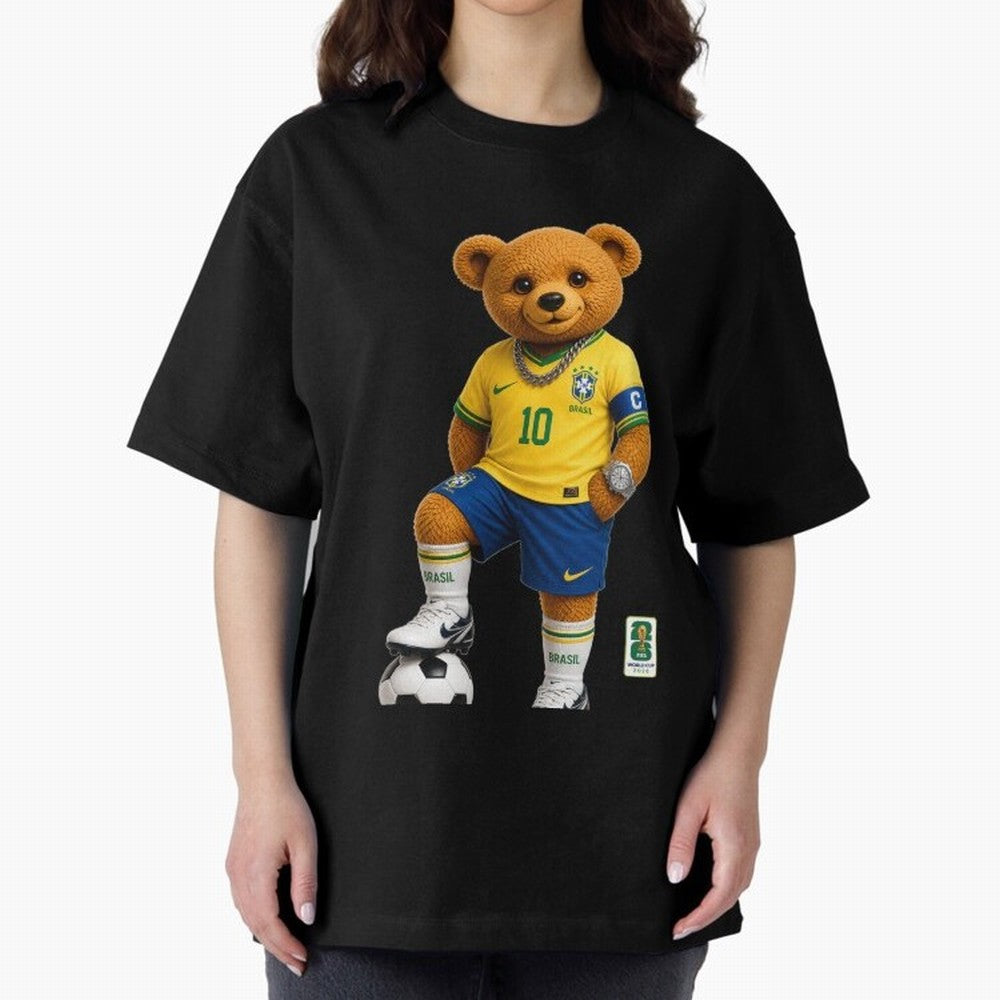 Brazil Soccer Bear World Cup Teddy Bear Classic T-Shirt Make Memories around FIFA World Cup 2026 Group Stage for Fans of Mbappe and Neymar and Spain, Bringing Football Passion, Legendary Performances, Festival Vibes and Supporter Community; Created