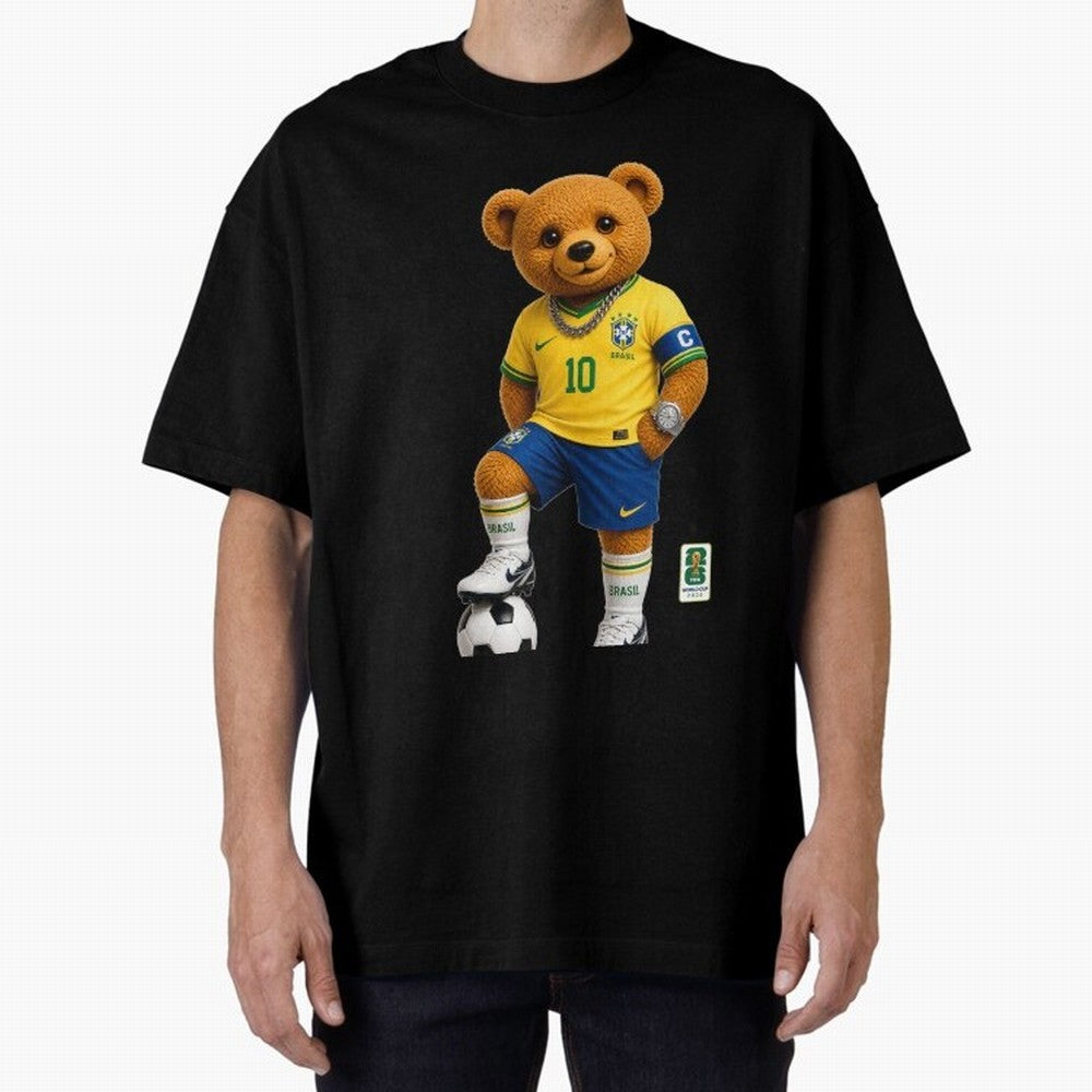 Brazil Soccer Bear World Cup Teddy Bear Classic T-Shirt Make Memories around FIFA World Cup 2026 Group Stage for Fans of Mbappe and Neymar and Spain, Bringing Football Passion, Legendary Performances, Festival Vibes and Supporter Community; Created
