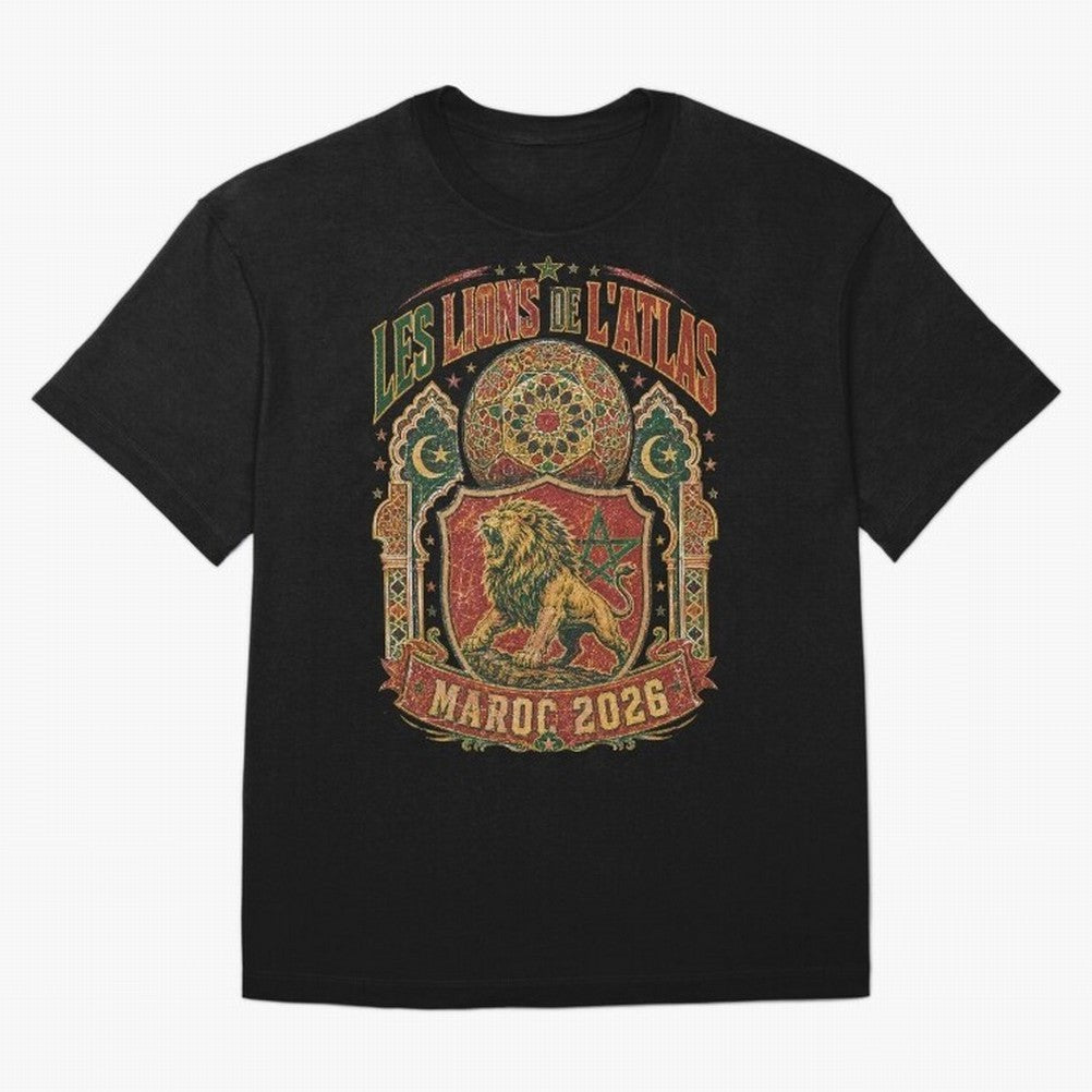 Lions De L'Atlas Maroc 2026 World Cup Soccer T-Shirt Classic T-Shirt Make Every Match About the FIFA World Cup 2026 Group Stage Journey through Messi, Neymar and Mbappe Highlights, Argentina and Brazil Pride, Supporter Pride, Iconic Celebrations,