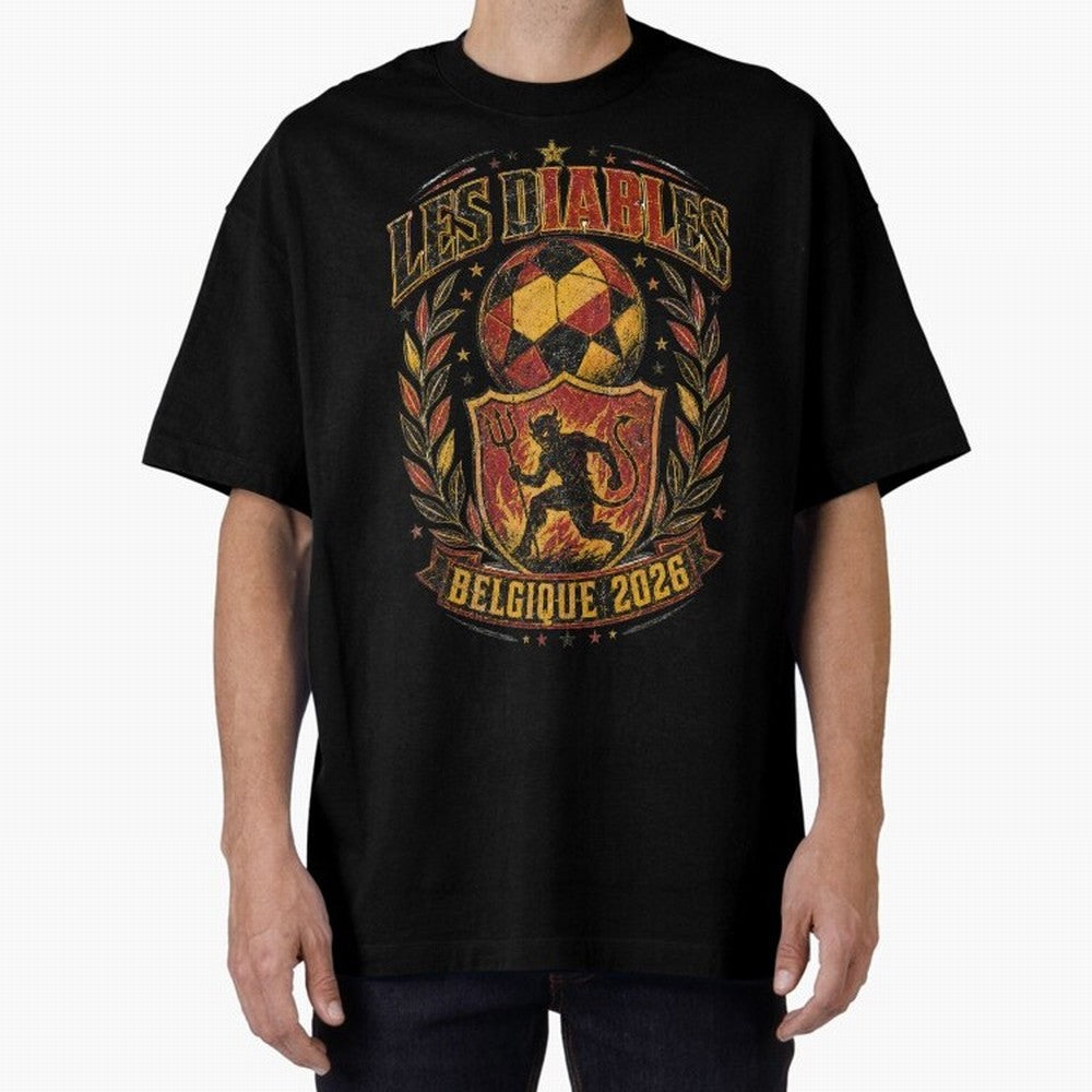 Les Diables Rouges Belgique 2026 World Cup Soccer T-Shirt Classic T-Shirt Mark Global Football Passion for FIFA World Cup 2026 USA Canada Mexico, with Messi, Neymar and Mbappe, Brazil, Retro Football Energy, Iconic Rivalries, Trophy Chase Drama and