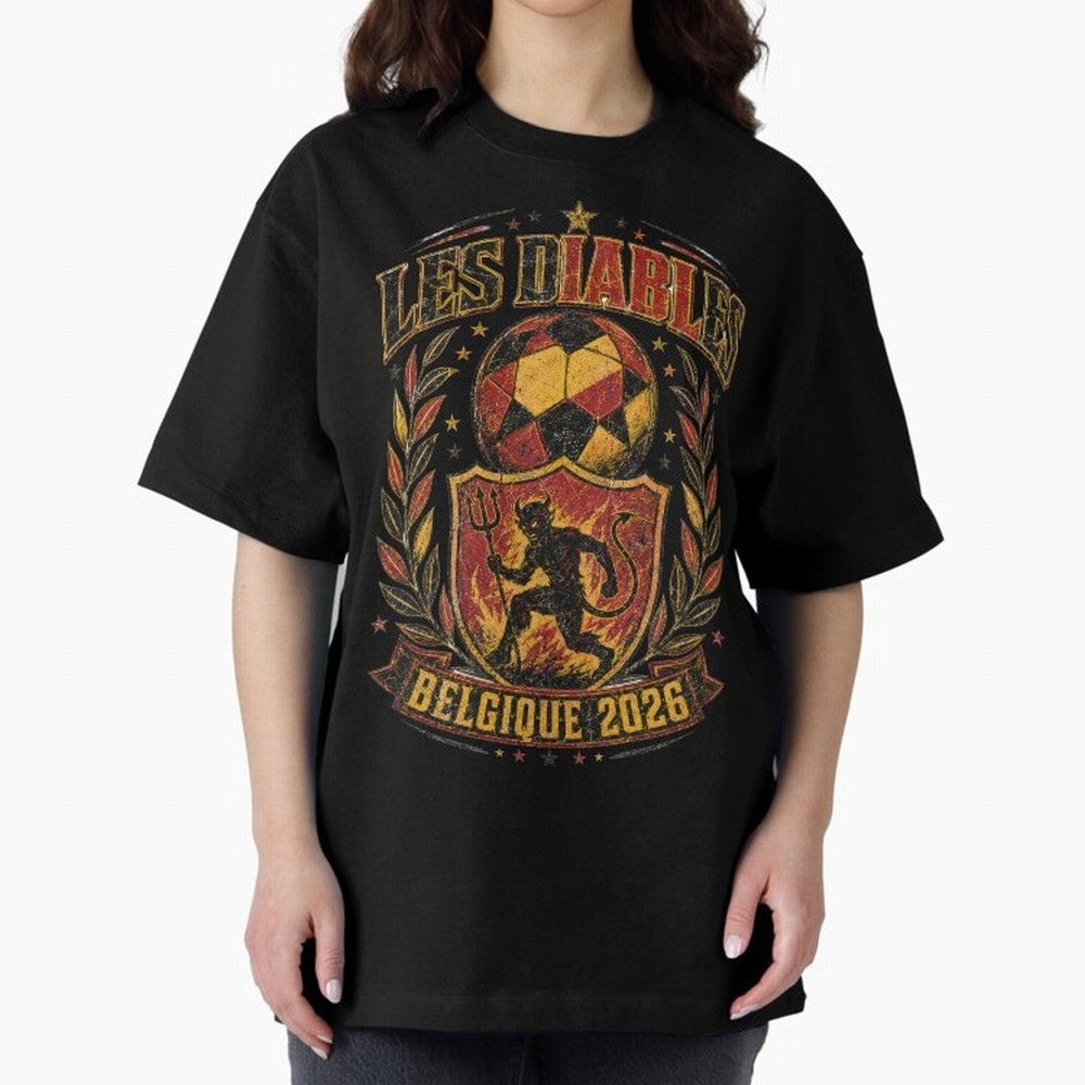 Les Diables Rouges Belgique 2026 World Cup Soccer T-Shirt Classic T-Shirt Mark Global Football Passion for FIFA World Cup 2026 USA Canada Mexico, with Messi, Neymar and Mbappe, Brazil, Retro Football Energy, Iconic Rivalries, Trophy Chase Drama and
