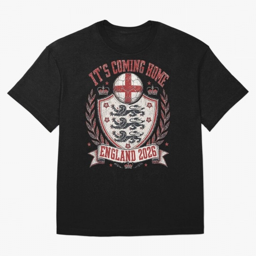 It's Coming Home England 2026 World Cup Soccer T-Shirt Classic T-Shirt Celebrate Soccer Greatness during Global Football Passion for FIFA World Cup 2026, Inspired by Messi, Neymar and Mbappe, France, Football Passion, Legendary Performances,
