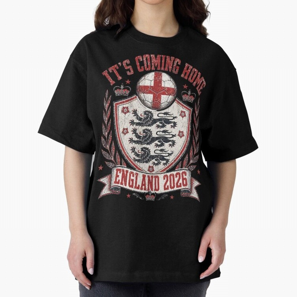 It's Coming Home England 2026 World Cup Soccer T-Shirt Classic T-Shirt Celebrate Soccer Greatness during Global Football Passion for FIFA World Cup 2026, Inspired by Messi, Neymar and Mbappe, France, Football Passion, Legendary Performances,