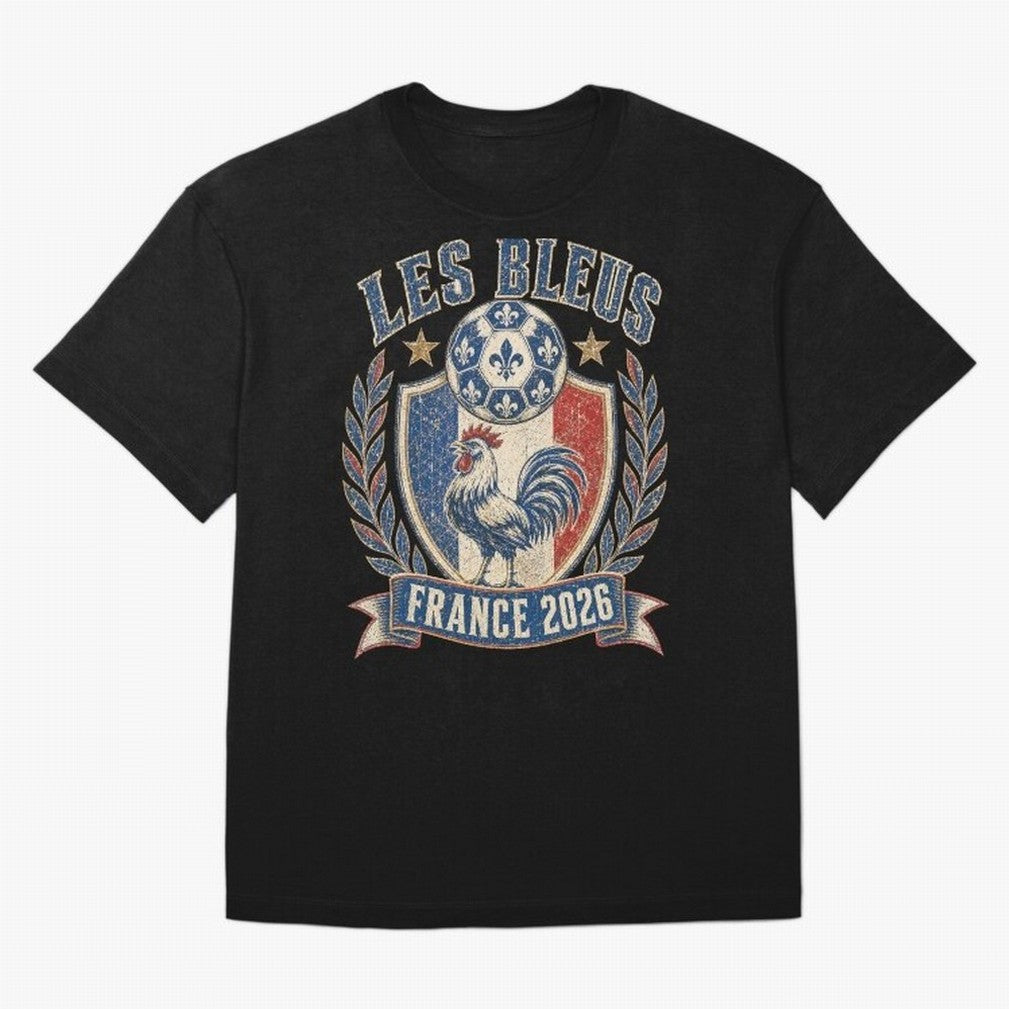 Les Bleus France 2026 World Cup Soccer T-Shirt Classic T-Shirt Follow the Final Road of FIFA World Cup 2026 Group Stage Spirit, Built around Netherlands, Cristiano Ronaldo, Championship Spirit, Famous Goals, Roaring Crowds and International