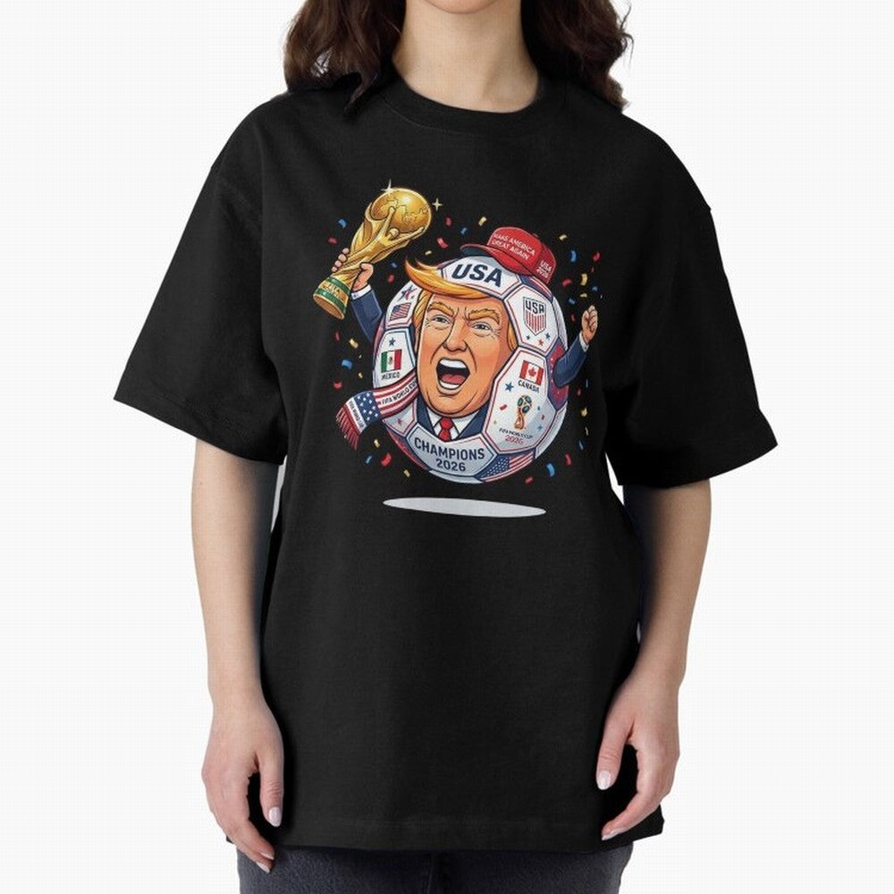 Donald Trump 2026 World Cup Soccer Champion Illustration Classic T-Shirt Back the Journey through FIFA World Cup 2026 for Fans of Messi, Neymar and Mbappe and Germany, Bringing Tournament Hype, Historic Matchups, Family Viewing Parties and Global