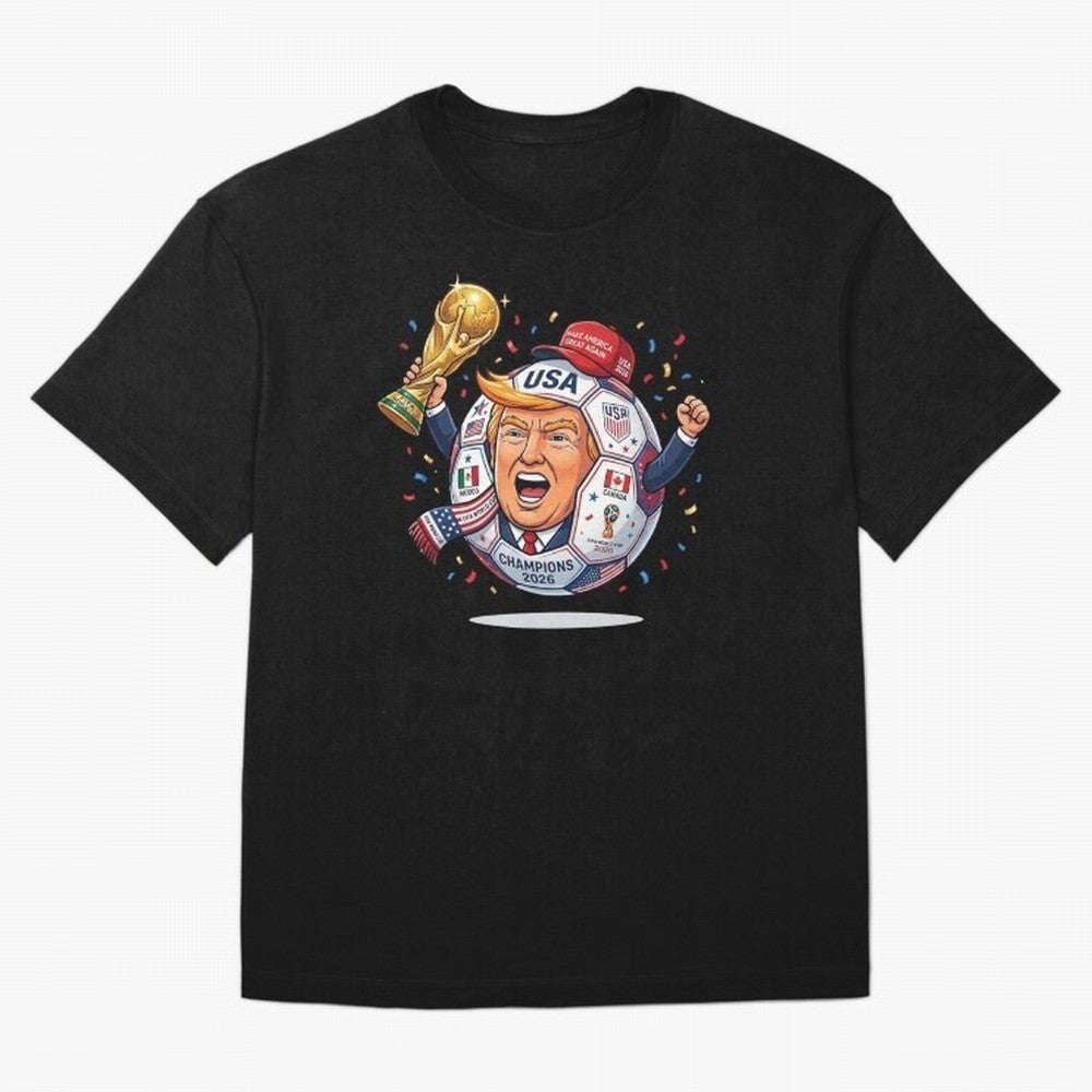 Donald Trump 2026 World Cup Soccer Champion Illustration Classic T-Shirt Back the Journey through FIFA World Cup 2026 for Fans of Messi, Neymar and Mbappe and Germany, Bringing Tournament Hype, Historic Matchups, Family Viewing Parties and Global