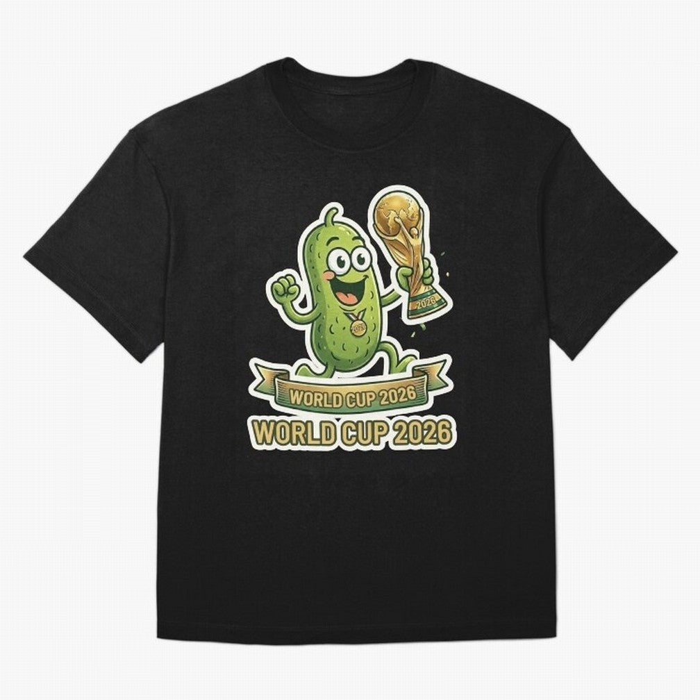 World Cup 2026 Pickle Champion Shirt ¨C Funny Soccer Pickle Mascot Holding Trophy, Cute Football Cartoon Design for Fans Sticker Mug Classic T-Shirt Bring World Football Passion into FIFA World Cup 2026 Group Stage Centered on Cristiano Ronaldo,
