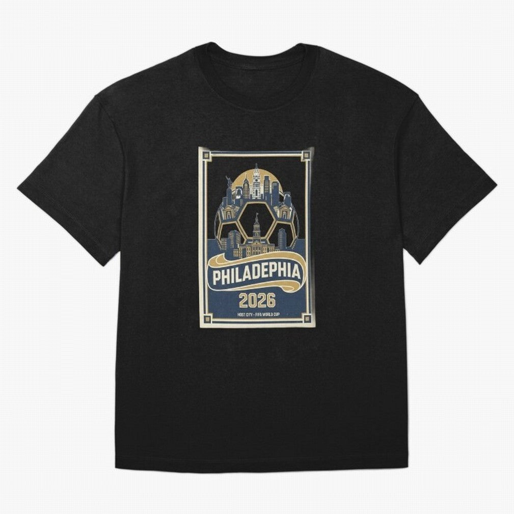 Philadelphia 2026 ¨C Vintage Soccer Host City Tee Classic T-Shirt Mark the FIFA World Cup 2026 Group Stage Journey through Neymar, Haaland and Cristiano Ronaldo Highlights, Brazil, Portugal and Argentina Pride, Vintage Soccer Flavor, Modern