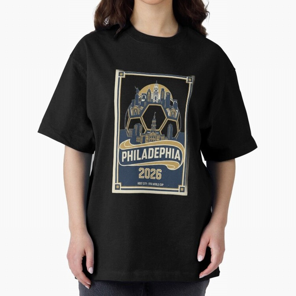 Philadelphia 2026 ¨C Vintage Soccer Host City Tee Classic T-Shirt Mark the FIFA World Cup 2026 Group Stage Journey through Neymar, Haaland and Cristiano Ronaldo Highlights, Brazil, Portugal and Argentina Pride, Vintage Soccer Flavor, Modern