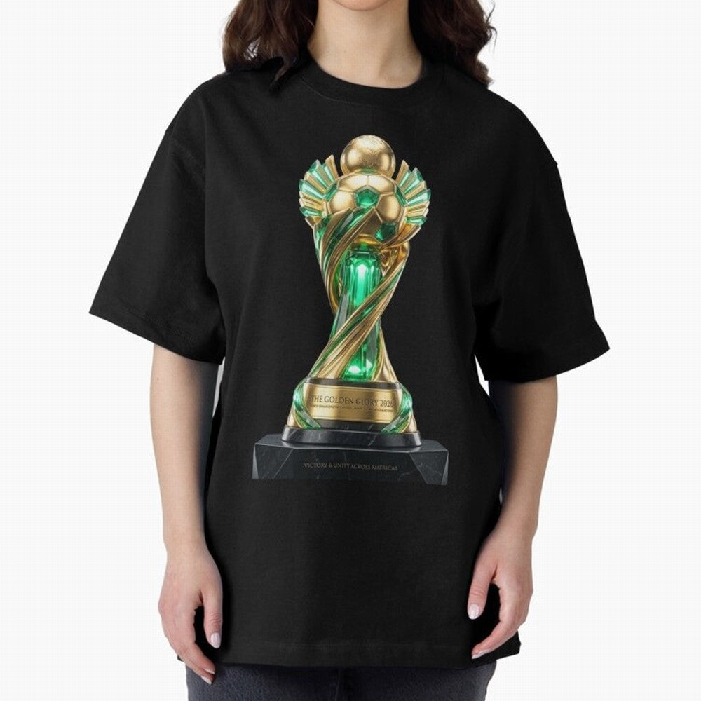 The Golden Glory 2026 - Futurist Soccer Trophy Classic T-Shirt Support Iconic Players in FIFA World Cup 2026 Group Stage Spirit, Inspired by Spain, Messi, Neymar and Mbappe, Supporter Pride, Iconic Celebrations, Legendary Names and Global Match Day