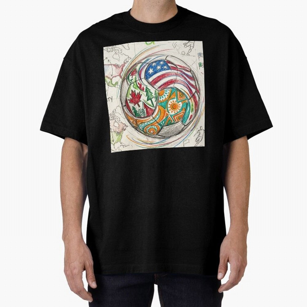 FIFA 2026 World Cup Unity Ball - Hand-Drawn Host Nations Art Classic T-Shirt Bring Retro Soccer Energy to FIFA World Cup 2026 Spirit, Highlighting Argentina, Messi, Champion Mindset, Group Stage Buzz, Knockout Tension and Passionate Fan Culture;