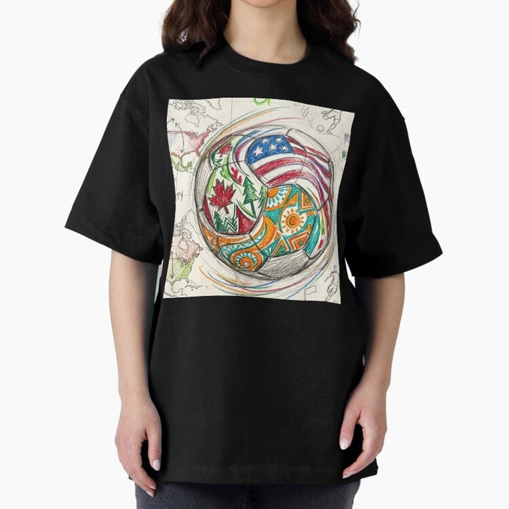 FIFA 2026 World Cup Unity Ball - Hand-Drawn Host Nations Art Classic T-Shirt Bring Retro Soccer Energy to FIFA World Cup 2026 Spirit, Highlighting Argentina, Messi, Champion Mindset, Group Stage Buzz, Knockout Tension and Passionate Fan Culture;
