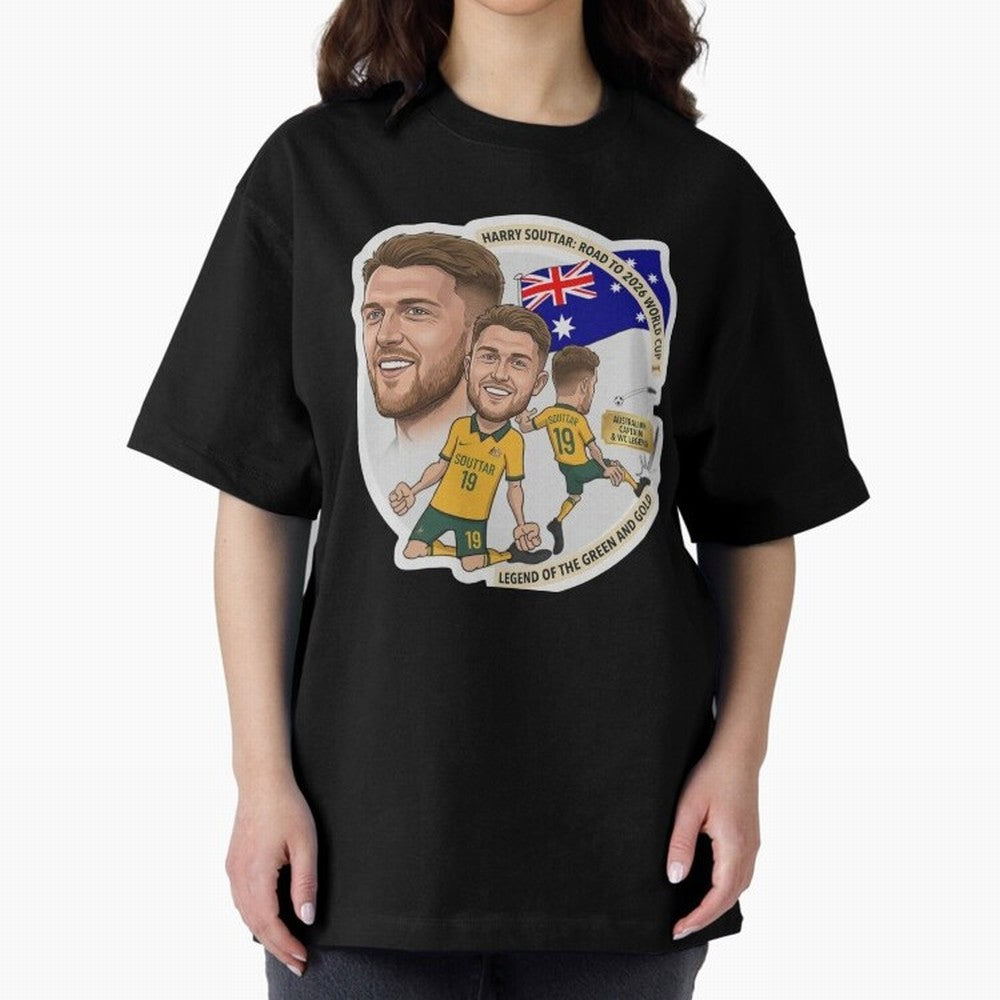 Harry Souttar Australia Football Legend Cartoon Illustration Classic T-Shirt Show Your Tournament Heart for Match Day Hype around FIFA World Cup 2026, Cristiano Ronaldo, Germany, Goal Celebration Energy, Supporter Heritage, Football Icons and