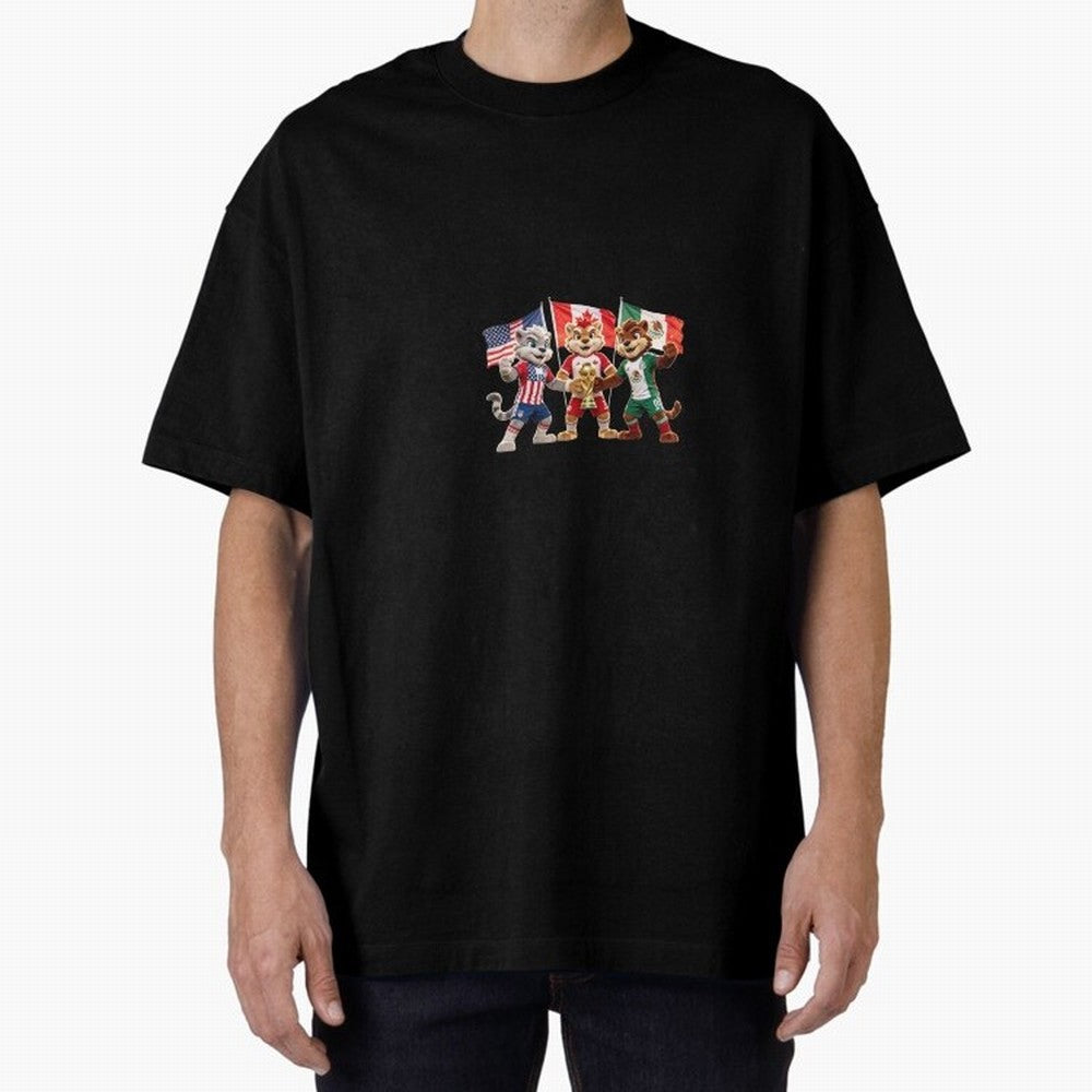 World Cup 2026 Host Nations Mascots - USA Canada Mexico Soccer Champions Classic T-Shirt Join the Global Buzz around the FIFA World Cup 2026 USA Canada Mexico Journey through Mbappe and Neymar Highlights, Portugal Pride, Match Day Excitement,