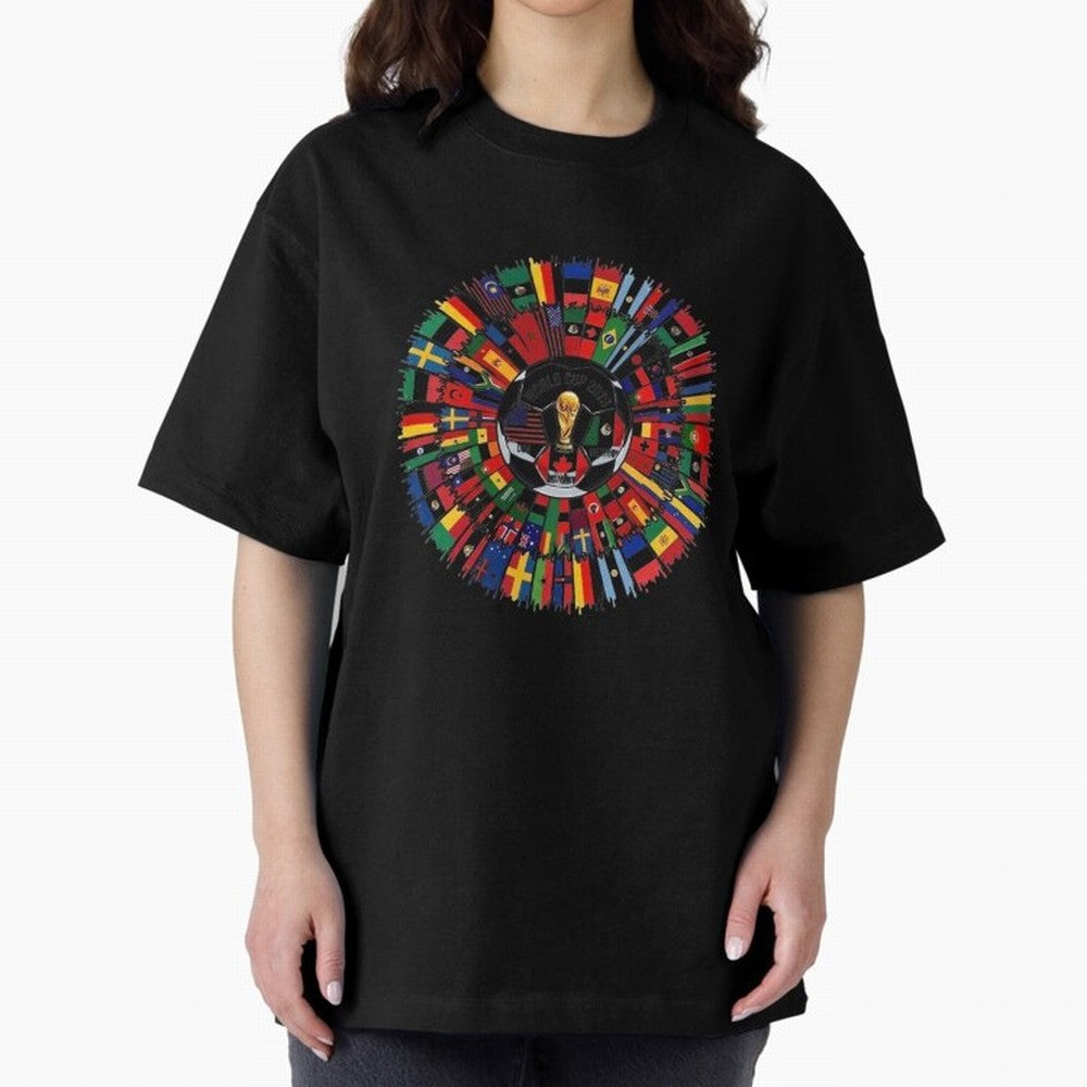 Vibrant 2026 World Cup International Flag Splash Classic T-Shirt Join Supporters Worldwide for Match Day Hype around FIFA World Cup 2026 Group Stage, Cristiano Ronaldo, Argentina and Brazil, Goal Celebration Energy, Supporter Heritage, Football