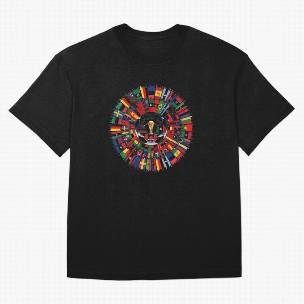 Vibrant 2026 World Cup International Flag Splash Classic T-Shirt Join Supporters Worldwide for Match Day Hype around FIFA World Cup 2026 Group Stage, Cristiano Ronaldo, Argentina and Brazil, Goal Celebration Energy, Supporter Heritage, Football