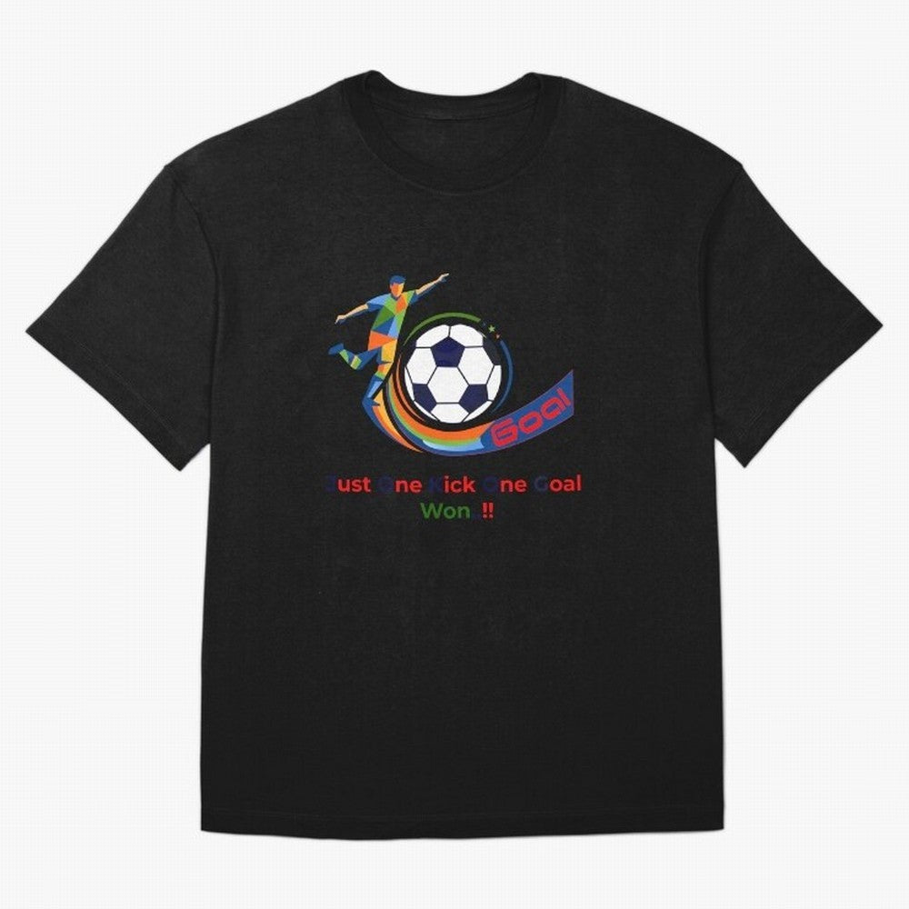 Football Striker Goal Celebration - Just One Kick Classic T-Shirt Carry the Dream of FIFA World Cup 2026 for Fans of Messi, CR7 and Mbappe and England, France and Netherlands, Bringing Worldwide Fan Energy, Dramatic Goals, Stadium Lights and