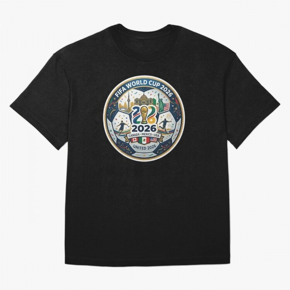 FIFA World Cup 2026 North America Commemorative Emblem Classic T-Shirt Stand with FIFA World Cup 2026 USA Canada Mexico for Fans of Mbappe and Neymar and Spain and Netherlands, Bringing Stadium Chants, National Pride, Trophy Dreams and