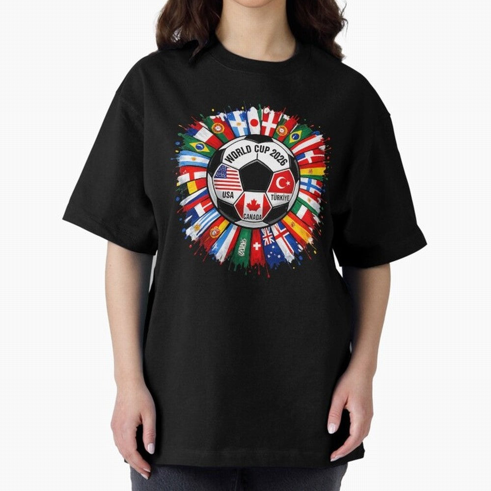 World Cup 2026 Shirt Soccer Tournament Fan Design International Flags Football Graphic Tee Sports Lover Gift Classic T-Shirt Celebrate Football Heritage in Match Day Hype around FIFA World Cup 2026, Neymar, Portugal, Spain and Germany, Worldwide