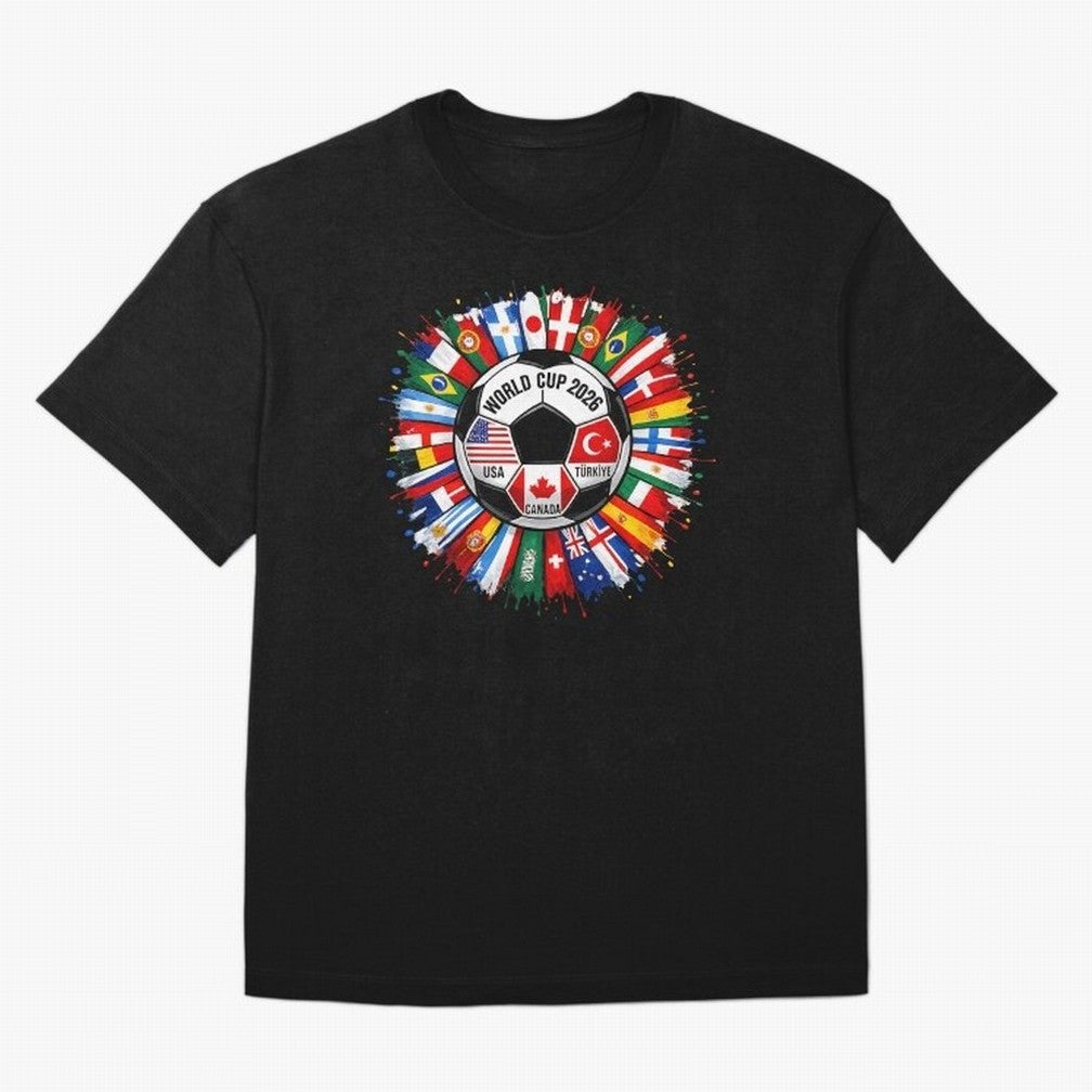 World Cup 2026 Shirt Soccer Tournament Fan Design International Flags Football Graphic Tee Sports Lover Gift Classic T-Shirt Celebrate Football Heritage in Match Day Hype around FIFA World Cup 2026, Neymar, Portugal, Spain and Germany, Worldwide
