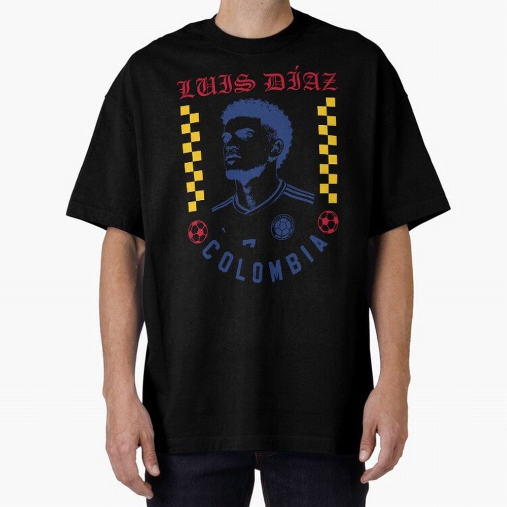 Luis D¨ªaz Colombia Soccer Star Retro Football Fan Design Classic T-Shirt Relive Global Football Passion for FIFA World Cup 2026, Capturing Cristiano Ronaldo, Spain and Netherlands, Retro Football Energy, Iconic Rivalries, Trophy Chase Drama and