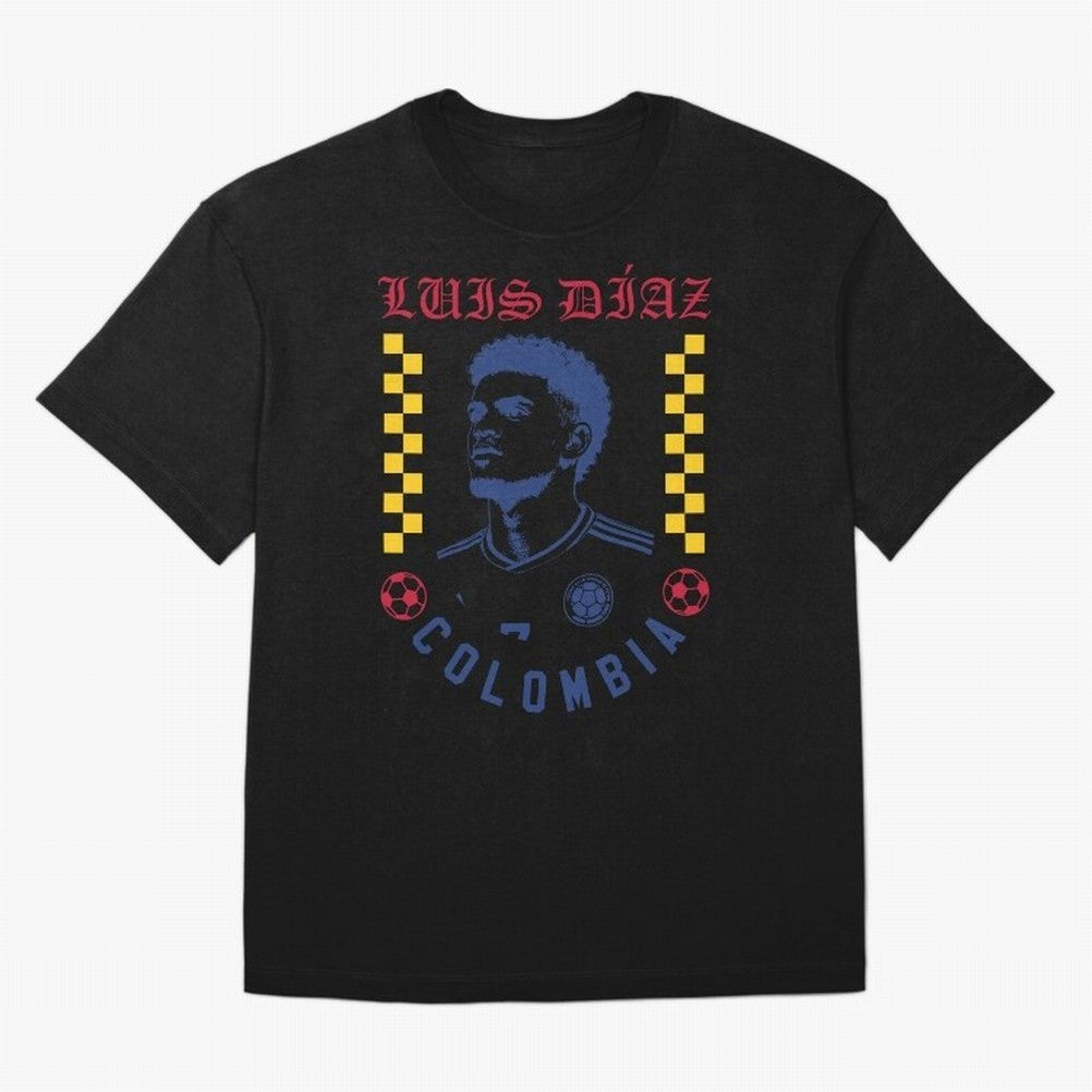 Luis D¨ªaz Colombia Soccer Star Retro Football Fan Design Classic T-Shirt Relive Global Football Passion for FIFA World Cup 2026, Capturing Cristiano Ronaldo, Spain and Netherlands, Retro Football Energy, Iconic Rivalries, Trophy Chase Drama and