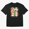 Usa Canada Mexico Soccer 2026 Oversized T-Shirt Embrace FIFA World Cup 2026 USA Canada Mexico Filled with Neymar, France and Portugal Energy, Vintage Soccer Flavor, Modern Football Stars, National Flags and Final Night Emotion; Ideal for Fans Who