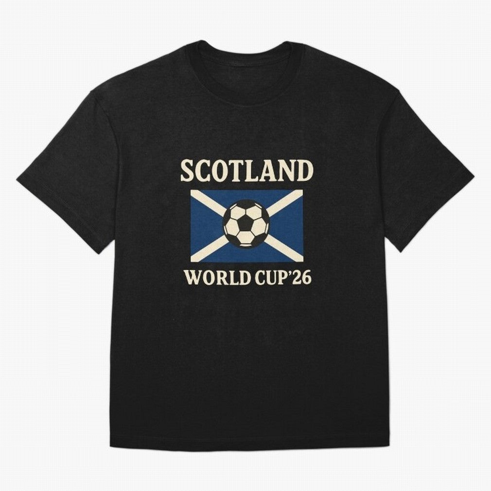 Scotland World Cup 2026 Oversized T-Shirt Back Your Heroes with FIFA World Cup 2026 USA Canada Mexico for Fans of Neymar, Haaland and Cristiano Ronaldo and Portugal, Spain and Germany, Bringing Supporter Pride, Iconic Celebrations, Legendary Names