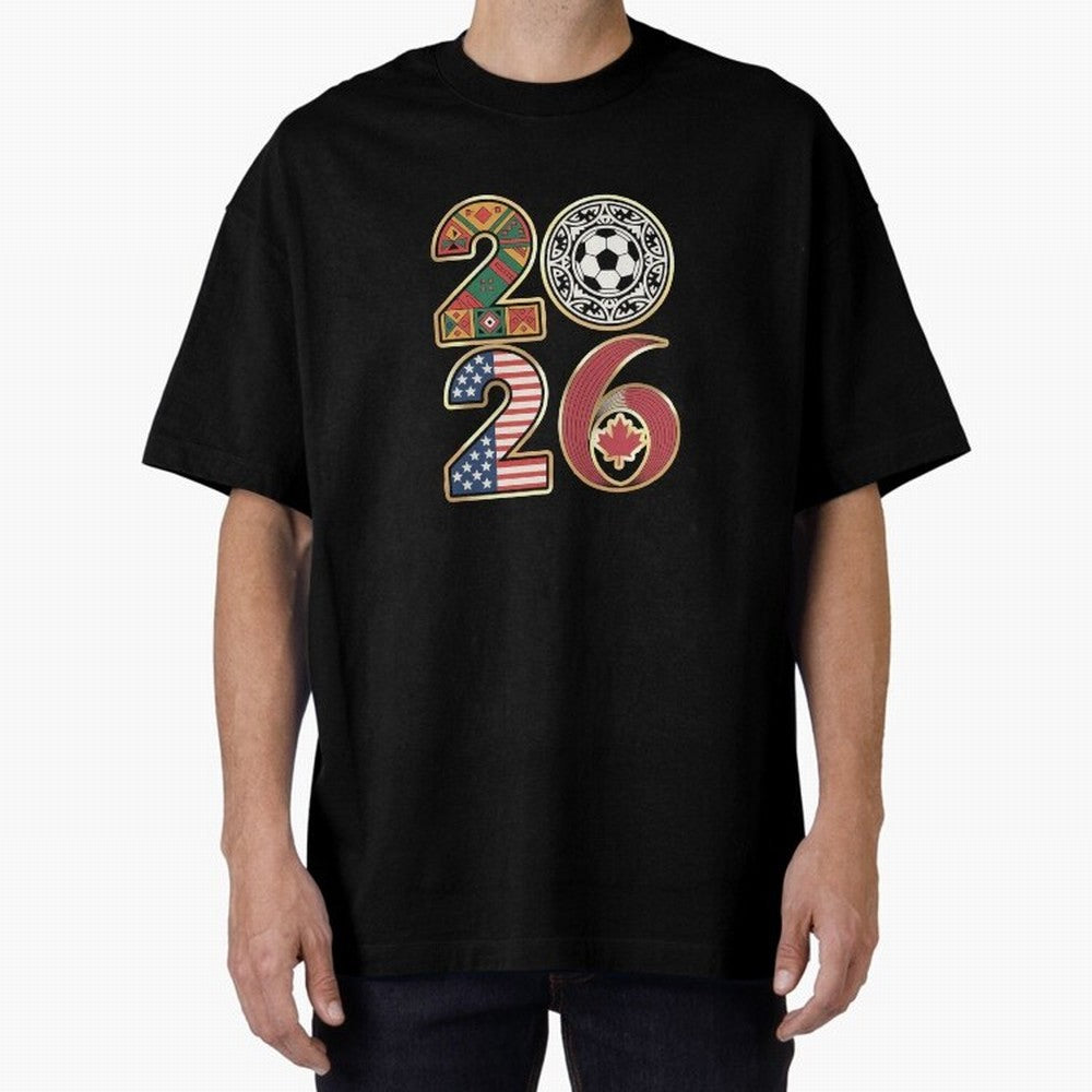 2026 Football Countries Design ¨C USA, Canada & Mexico Inspired Art Oversized T-Shirt Elevate FIFA World Cup 2026 Driven by CR7 and Messi, Brazil, Portugal and Argentina Energy, Stadium Chants, National Pride, Trophy Dreams and Unforgettable