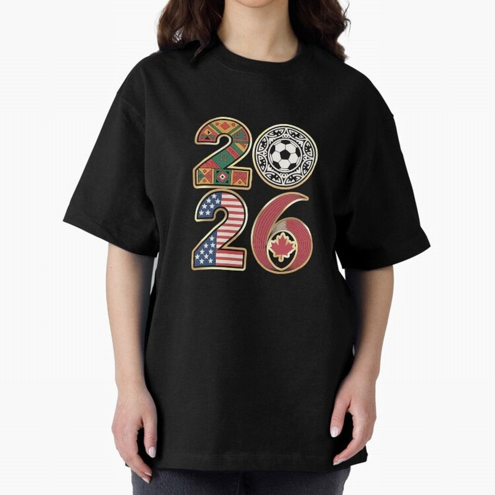 2026 Football Countries Design ¨C USA, Canada & Mexico Inspired Art Oversized T-Shirt Elevate FIFA World Cup 2026 Driven by CR7 and Messi, Brazil, Portugal and Argentina Energy, Stadium Chants, National Pride, Trophy Dreams and Unforgettable