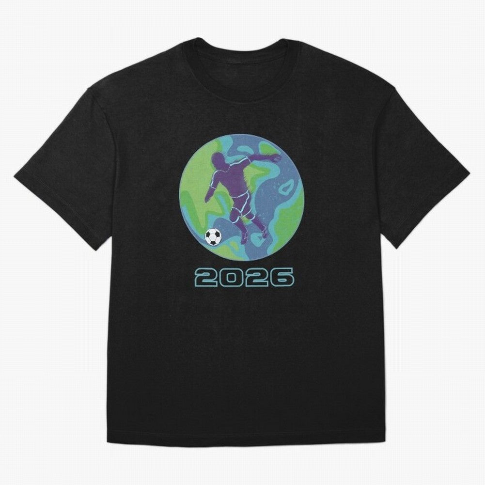 Soccer world 2026 Oversized T-Shirt Refresh Global Football Passion for FIFA World Cup 2026 USA Canada Mexico, with Cristiano Ronaldo, Brazil, Portugal and Argentina, Goal Celebration Energy, Supporter Heritage, Football Icons and Worldwide