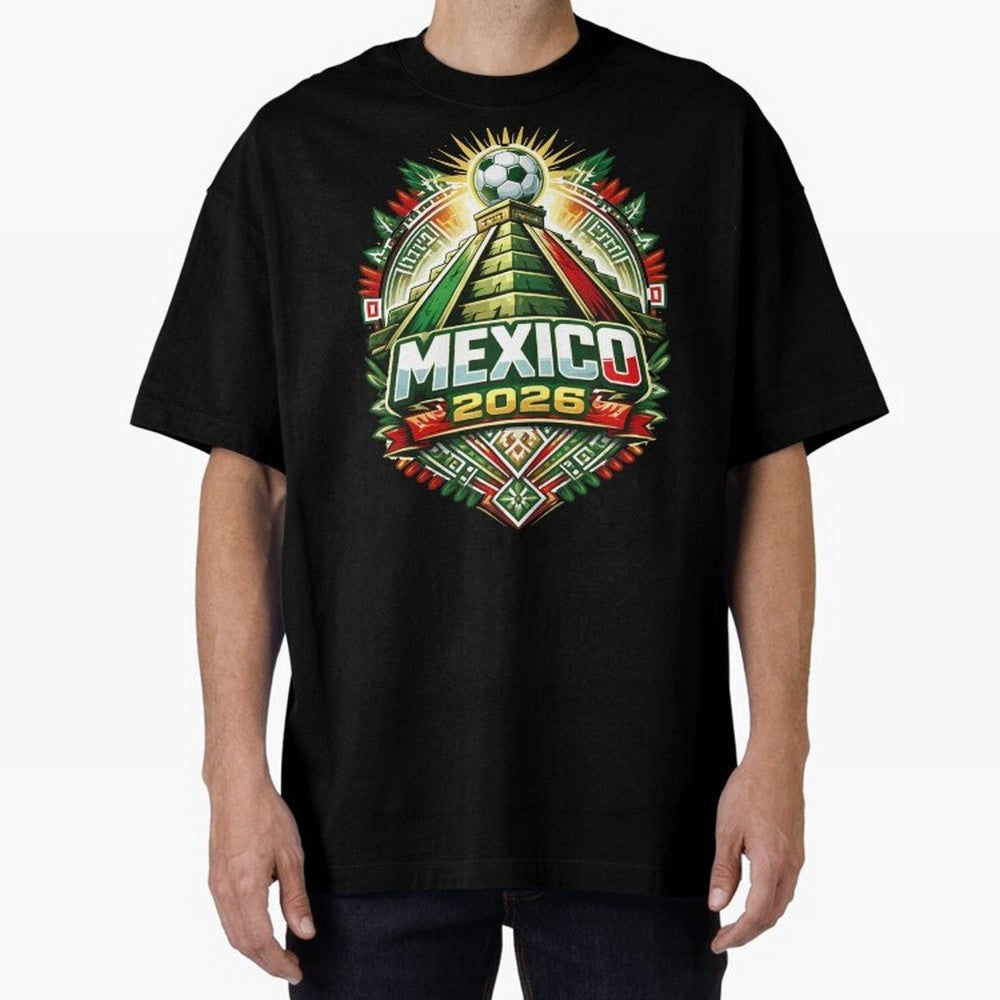 Mexico Soccer 2026 Art Oversized T-Shirt Feel the Roar of Match Day Hype around FIFA World Cup 2026 Group Stage, Cristiano Ronaldo, Haaland and CR7, Portugal, Soccer Culture, Superstar Moments, National Team Dreams and Competitive Fire; Perfect for