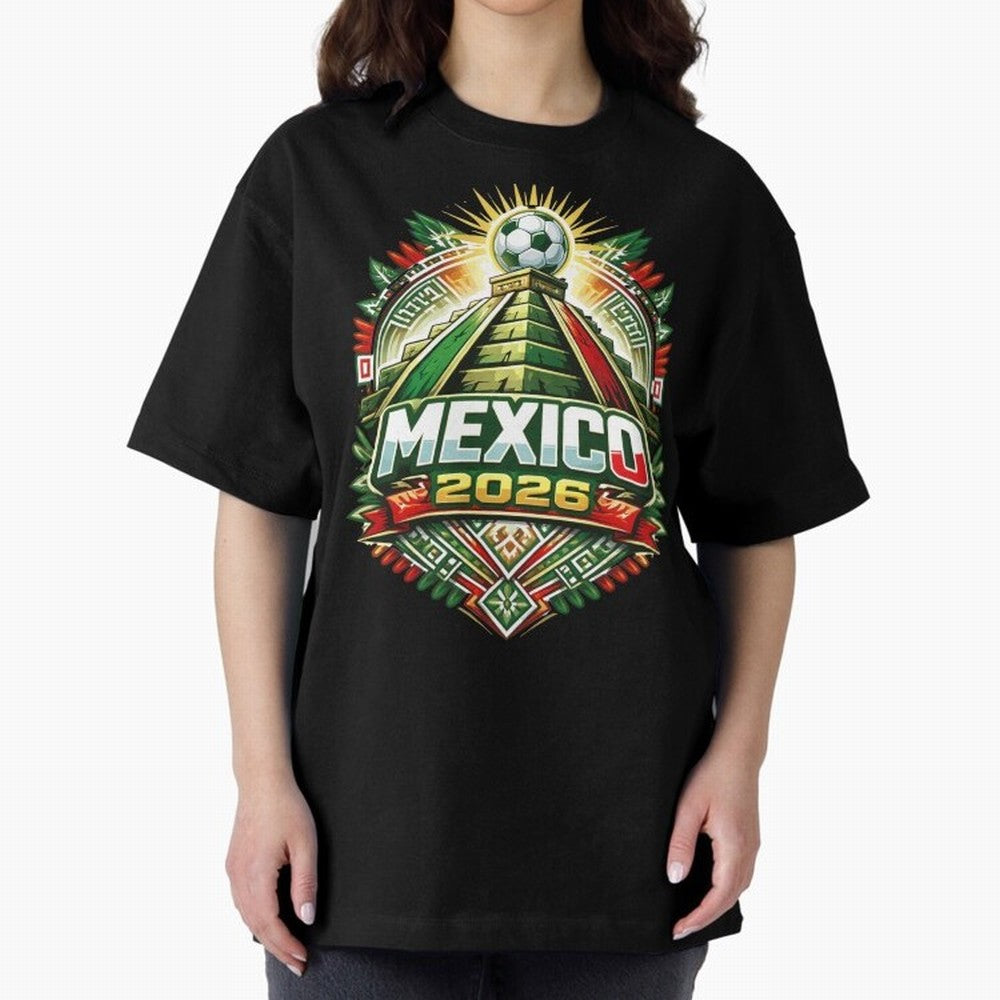 Mexico Soccer 2026 Art Oversized T-Shirt Feel the Roar of Match Day Hype around FIFA World Cup 2026 Group Stage, Cristiano Ronaldo, Haaland and CR7, Portugal, Soccer Culture, Superstar Moments, National Team Dreams and Competitive Fire; Perfect for