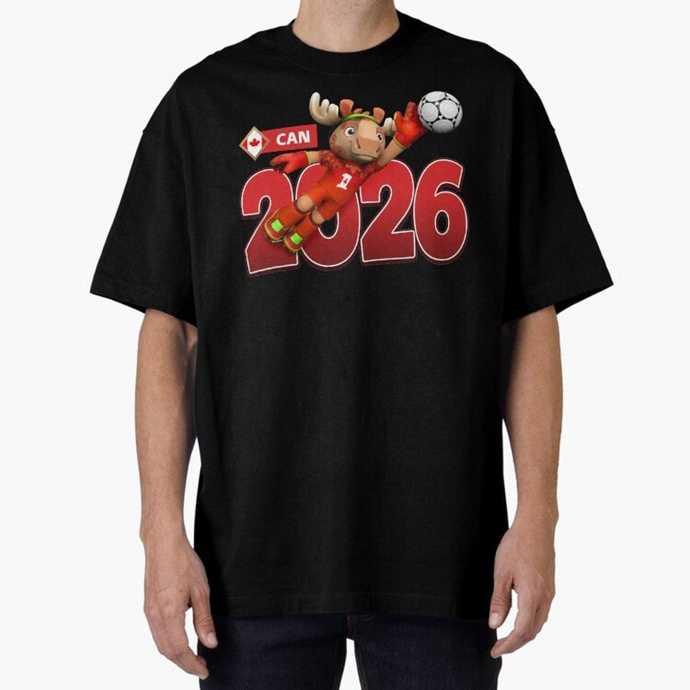 2026 World Cup Canada Oversized T-Shirt Enjoy the Biggest Football Party of FIFA World Cup 2026 USA Canada Mexico for Fans of Mbappe and Neymar and England, France and Netherlands, Bringing Game Day Rituals, Football Legends, Country Pride and the