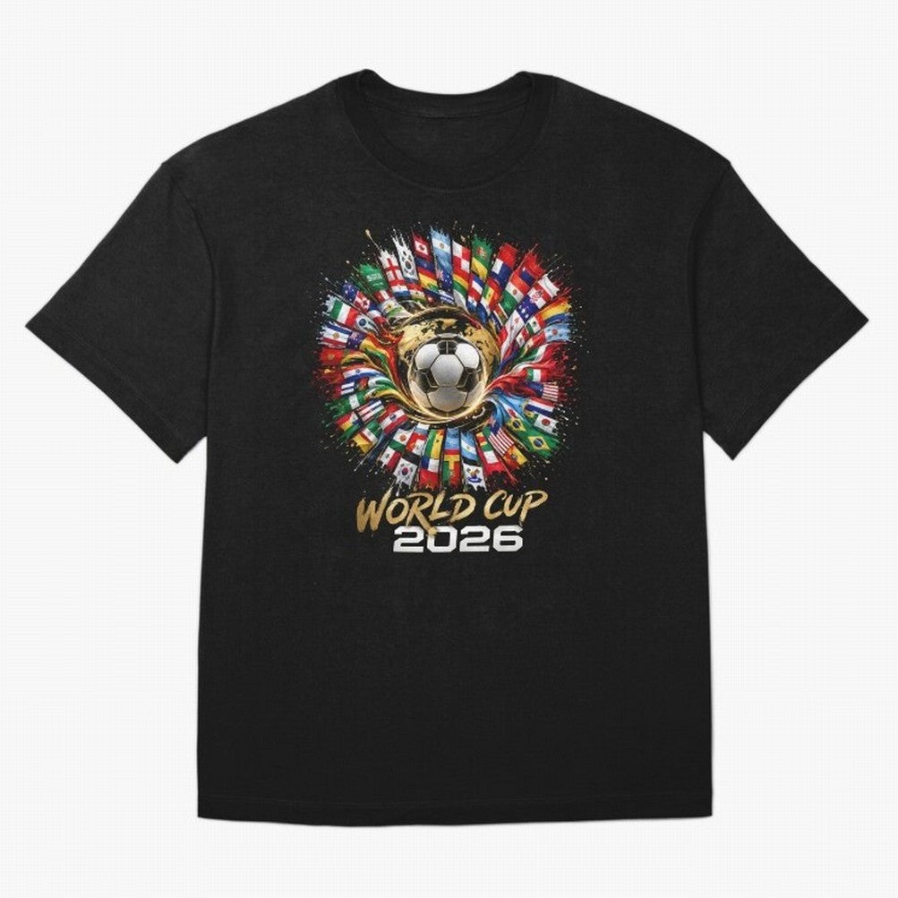 World Cup 2026 Flag Fusion Football T-Shirt Oversized T-Shirt Support Your Favorite Stars during Match Day Hype around FIFA World Cup 2026, Messi, CR7 and Mbappe, Argentina, Fan Favorite Moments, National Team Passion, Big Match Drama and Soccer