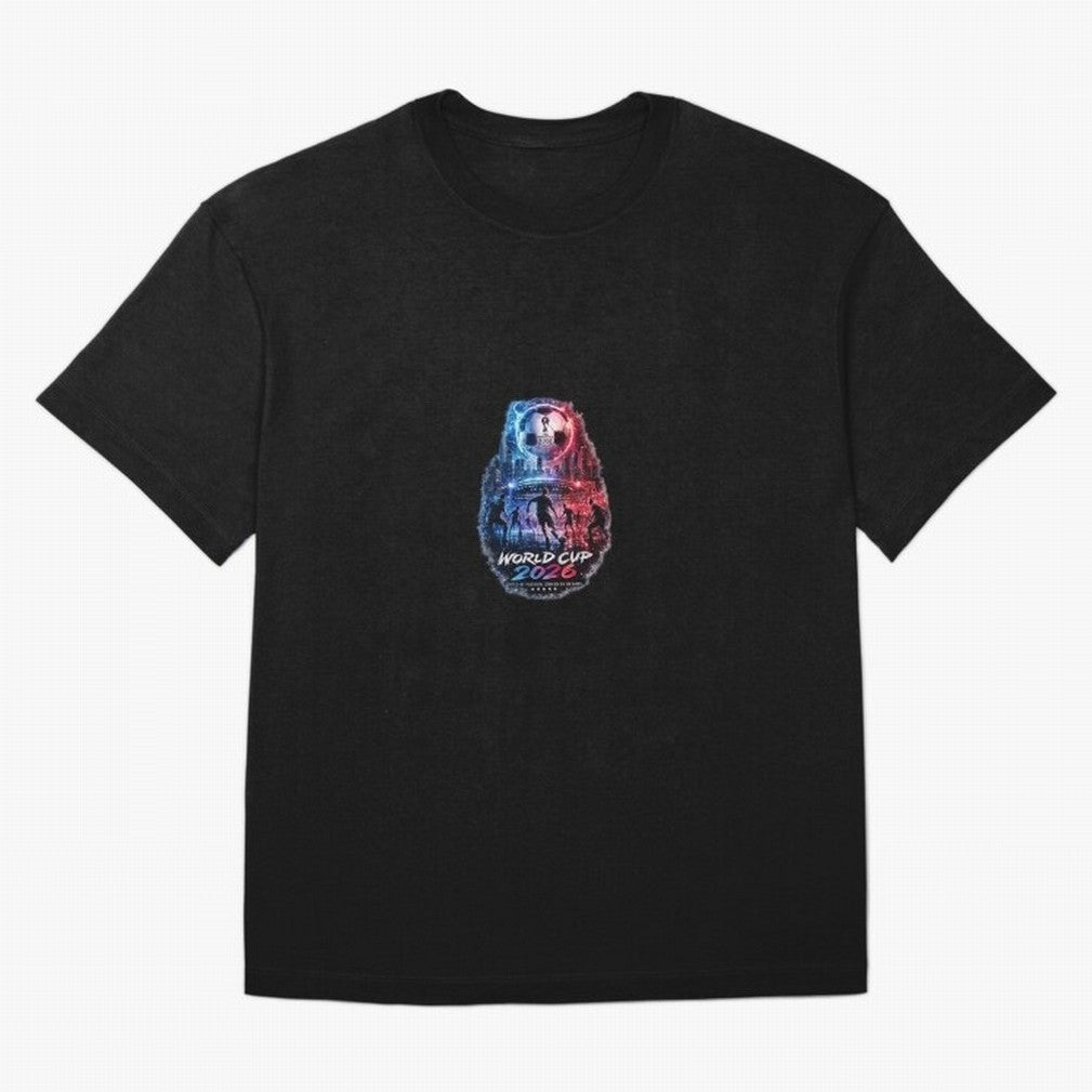 Copy of World Cup 2026 ¨C United Passion ?? | Neon Football Design Oversized T-Shirt Carry the Dream of the FIFA World Cup 2026 Group Stage Journey through Messi, Neymar and Mbappe Highlights, France and Portugal Pride, Championship Spirit, Famous