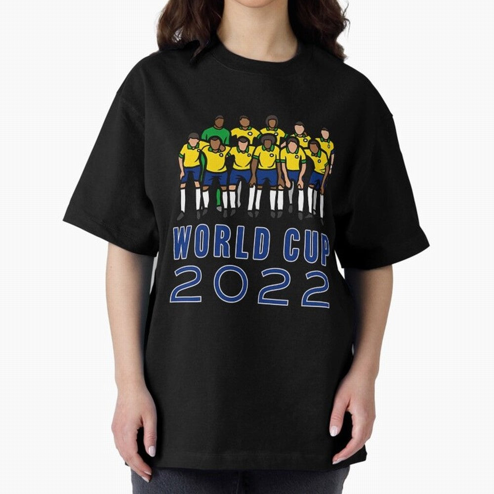 World Cup 2022 Oversized T-Shirt Capture Stadium Memories from Global Football Passion for FIFA World Cup 2026 Group Stage, Featuring Cristiano Ronaldo, Haaland and CR7, Brazil, Portugal and Argentina, Fan Favorite Moments, National Team Passion,