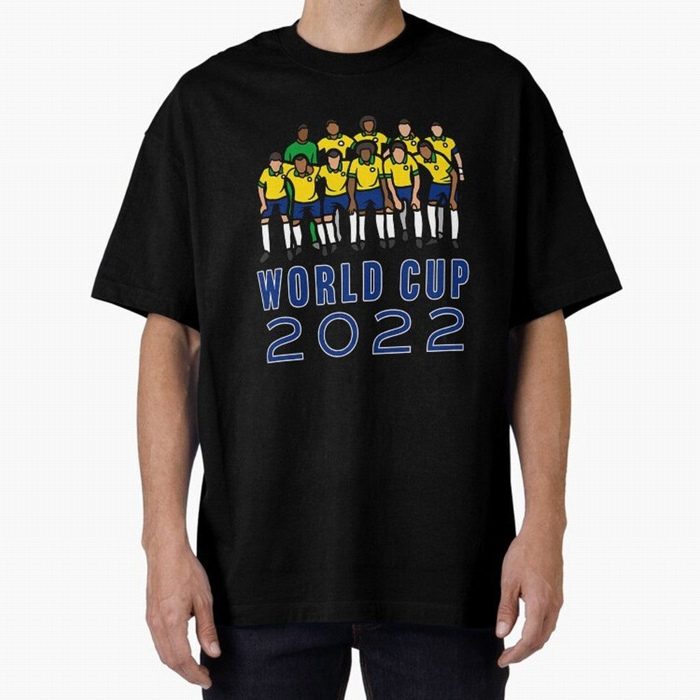 World Cup 2022 Oversized T-Shirt Capture Stadium Memories from Global Football Passion for FIFA World Cup 2026 Group Stage, Featuring Cristiano Ronaldo, Haaland and CR7, Brazil, Portugal and Argentina, Fan Favorite Moments, National Team Passion,
