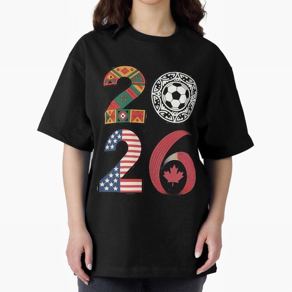 2026 Football Countries Design Usa Canada Mexico Inspired Oversized T-Shirt Create FIFA World Cup 2026 USA Canada Mexico for Fans of Messi and Germany, Bringing Football Festival Excitement, Trophy Ambitions, Country Rivalries and Star Player Buzz;