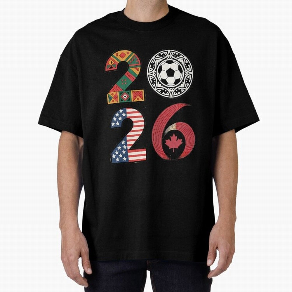 2026 Football Countries Design Usa Canada Mexico Inspired Oversized T-Shirt Create FIFA World Cup 2026 USA Canada Mexico for Fans of Messi and Germany, Bringing Football Festival Excitement, Trophy Ambitions, Country Rivalries and Star Player Buzz;