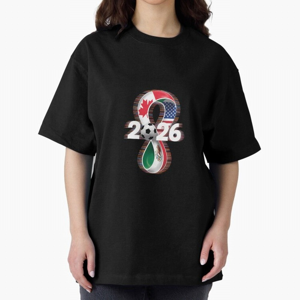 Usa Canada Mexico Soccer Football 2026 Oversized T-Shirt Bring Trophy Dreams to FIFA World Cup 2026 Spirit, Capturing Netherlands, Messi, Neymar and Mbappe, Supporter Pride, Iconic Celebrations, Legendary Names and Global Match Day Energy; Perfect