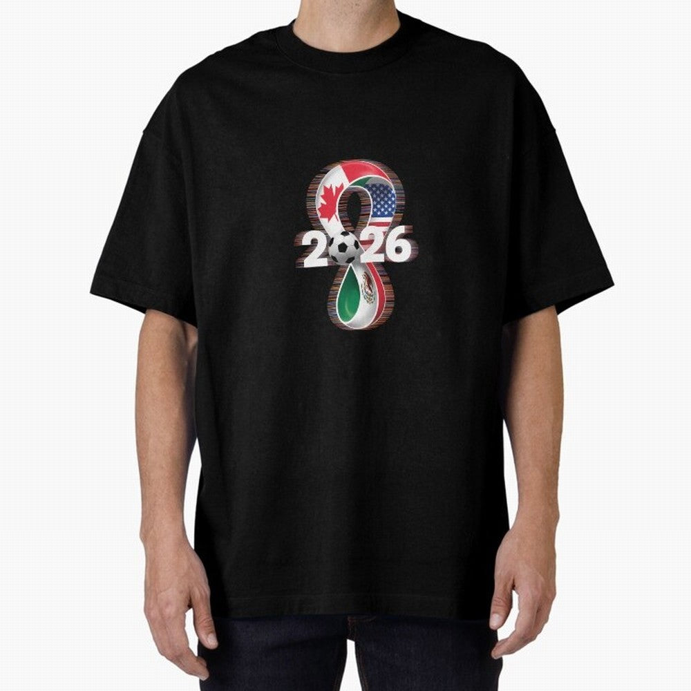 Usa Canada Mexico Soccer Football 2026 Oversized T-Shirt Bring Trophy Dreams to FIFA World Cup 2026 Spirit, Capturing Netherlands, Messi, Neymar and Mbappe, Supporter Pride, Iconic Celebrations, Legendary Names and Global Match Day Energy; Perfect