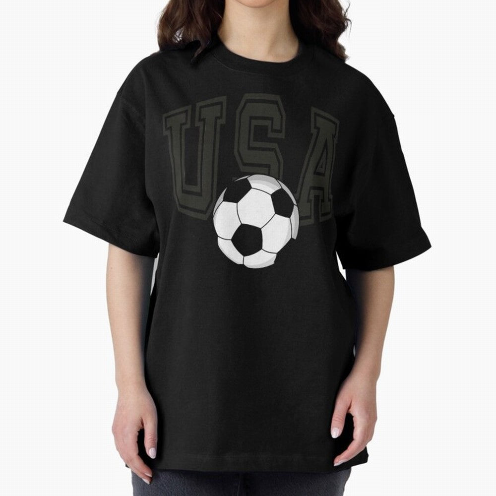 USA soccer ball American world cup 2026 fan Oversized T-Shirt Bring Home FIFA World Cup 2026 USA Canada Mexico for Fans of Neymar, Haaland and Cristiano Ronaldo and France, Bringing Worldwide Fan Energy, Dramatic Goals, Stadium Lights and