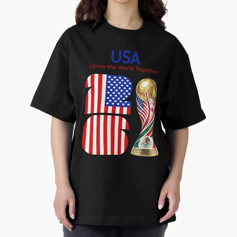 World Cup 2026, IMG 020, USA 001 Oversized T-Shirt Celebrate Classic Football Spirit in FIFA World Cup 2026 Group Stage Spirit, Filled with Portugal, Messi, CR7 and Mbappe, Fan Favorite Moments, National Team Passion, Big Match Drama and Soccer