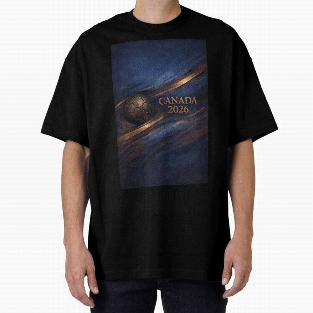 Canada 2026 Soccer Inspired Design Oversized T-Shirt Make Your Look Match FIFA World Cup 2026 Group Stage Featuring CR7, Spain Energy, Soccer Culture, Superstar Moments, National Team Dreams and Competitive Fire; Perfect for Supporters Who Want